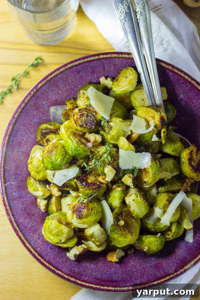 Sweet & Tangy Roasted Brussels Sprouts with Toasted Walnuts and Parmesan 2 Delicious Maple & Dijon Roasted Brussels Sprouts with Toasted Walnuts & Parmesan