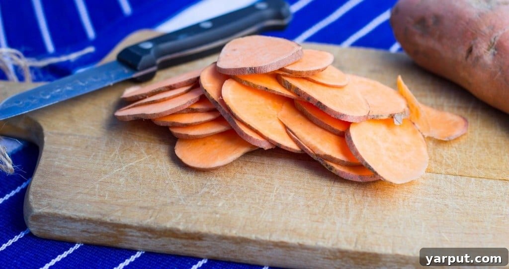 Sweet & Smoky Baked Sweet Potato Chips 3 Close-up of Crispy Baked BBQ Sweet Potato Chips