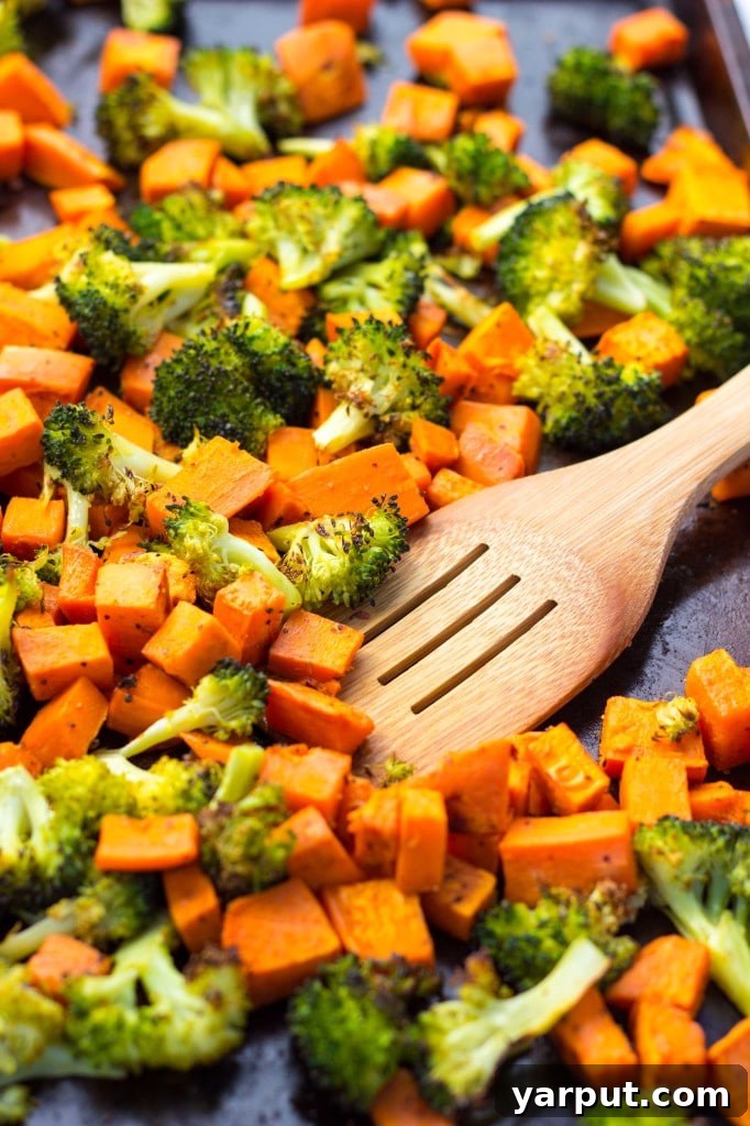 Sweet Potato and Broccoli Winter Comfort Bowls 3 Close-up of a Vibrant Roasted Broccoli & Sweet Potato Winter Bowl with White Beans