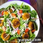 Roasted Carrot Falafel Salad with Citrus Tahini Dressing
