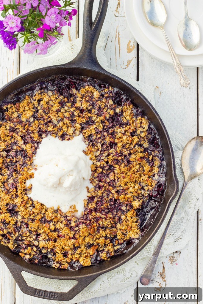Berry Bliss Crisp with Chocolate and Pecan Crunch 6 Mixed Berry Crisp with Chocolate and Pecans - Served with Ice Cream