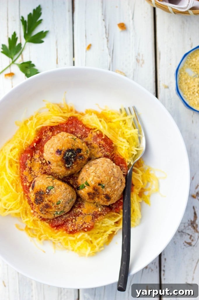 Spaghetti Squash with Savory Garden Meatballs 2 Vegetarian Meatballs with Spaghetti Squash-0326