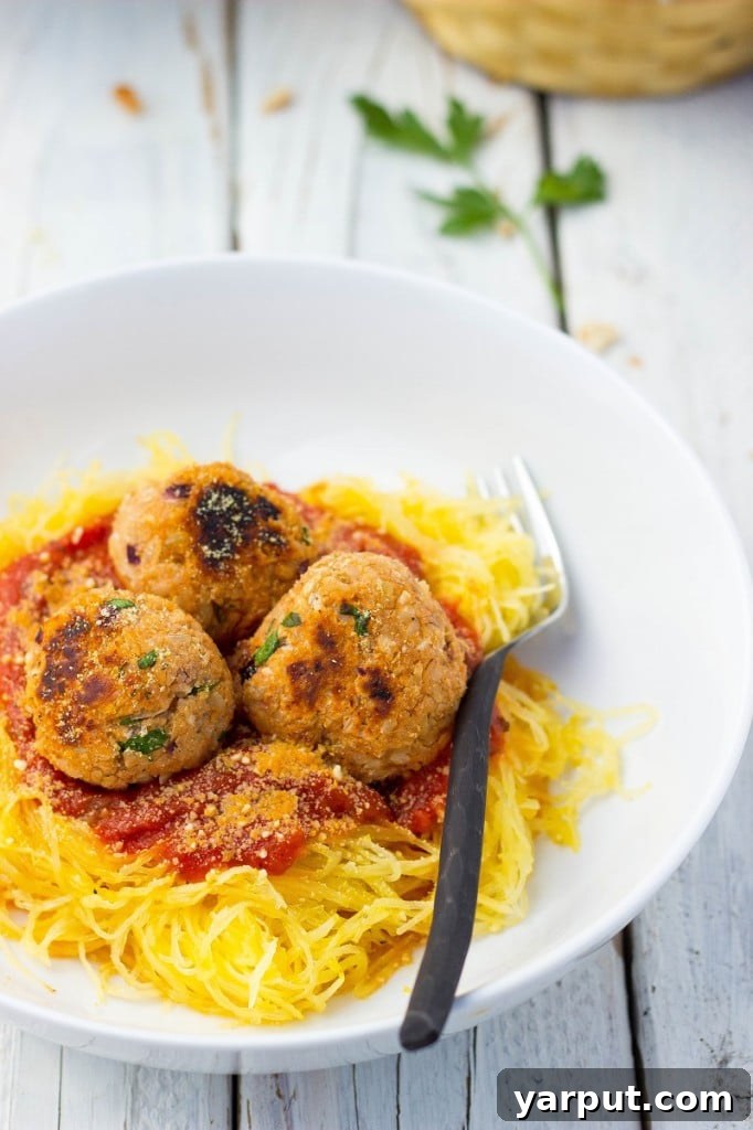 Spaghetti Squash with Savory Garden Meatballs 8 Vegetarian Meatballs with Spaghetti Squash-0266