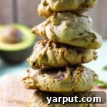 Avocado Cookies with Chocolate Chips & Pistachios