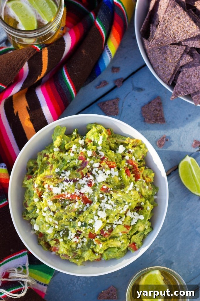 A bowl of Fajita Guacamole ready to be served