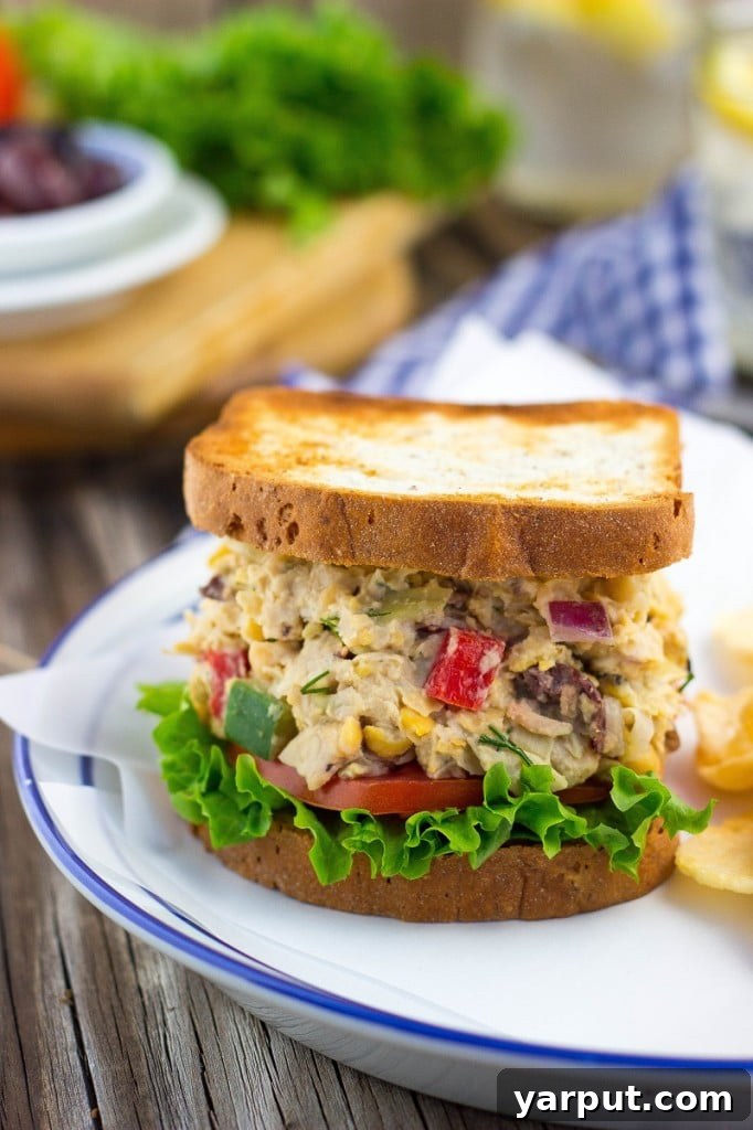 Zesty Greek Chickpea Sandwiches 6 Close-up of Greek Chickpea Salad Sandwich filling
