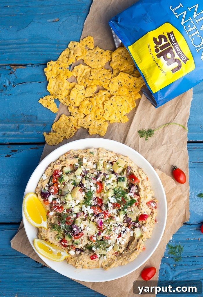 Mediterranean Loaded Hummus Bowl 7 Side view of Loaded Greek Hummus Dip with fresh ingredients