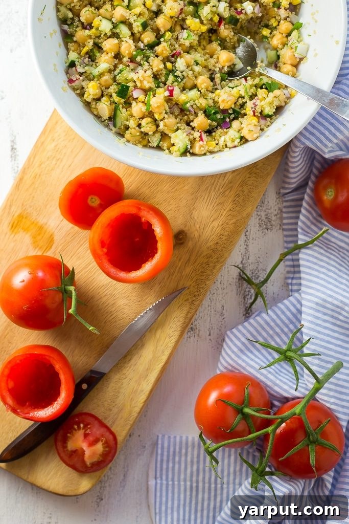 Wholesome Quinoa and Chickpea Stuffed Tomatoes 4 Quinoa and Chickpea Stuffed Tomatoesss-0393