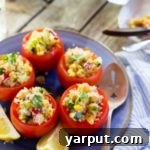 Delicious Quinoa and Chickpea Stuffed Tomatoes
