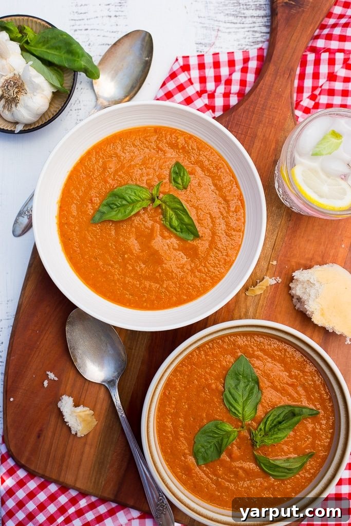 Refreshing Chilled Cherry Tomato Soup in a bowl, perfect for summer
