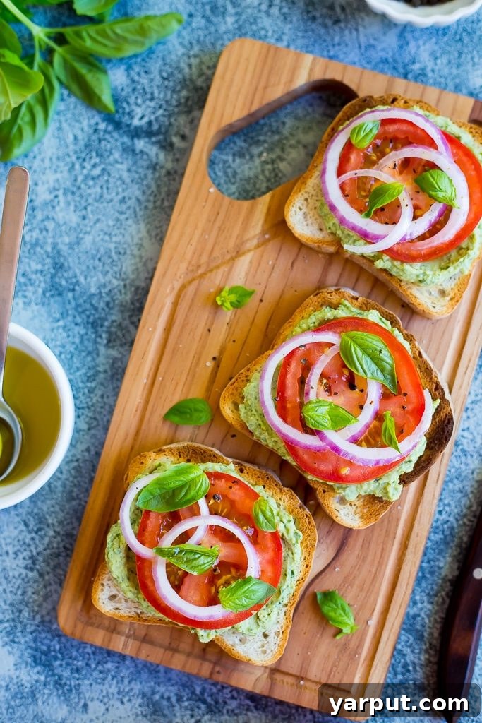 Vibrant Lemon-Basil White Bean & Tomato Toasts 6 Delicious Basil Lemon White Bean Toasts, Ready to Serve