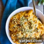 Delicious Vegan Butternut Squash Mac N' Cheese with Crispy Sage Breadcrumbs