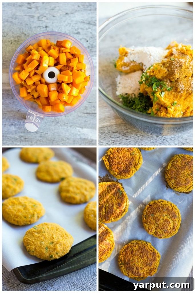 Golden Butternut Falafel with Sweet Maple Tahini Drizzle 3 Healthy Butternut Squash Falafel patties served with creamy Maple Tahini Sauce, a gluten-free and vegan recipe.