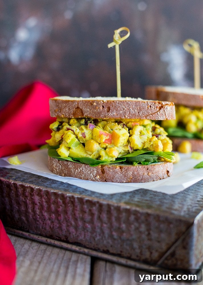 Golden Curry Chickpea Sandwiches 2 These Curried Chickpea Salad Sandwiches only take about 10 minutes to make and have the most amazing flavors! You will be eating them for lunch all winter long! {gluten free, vegan}