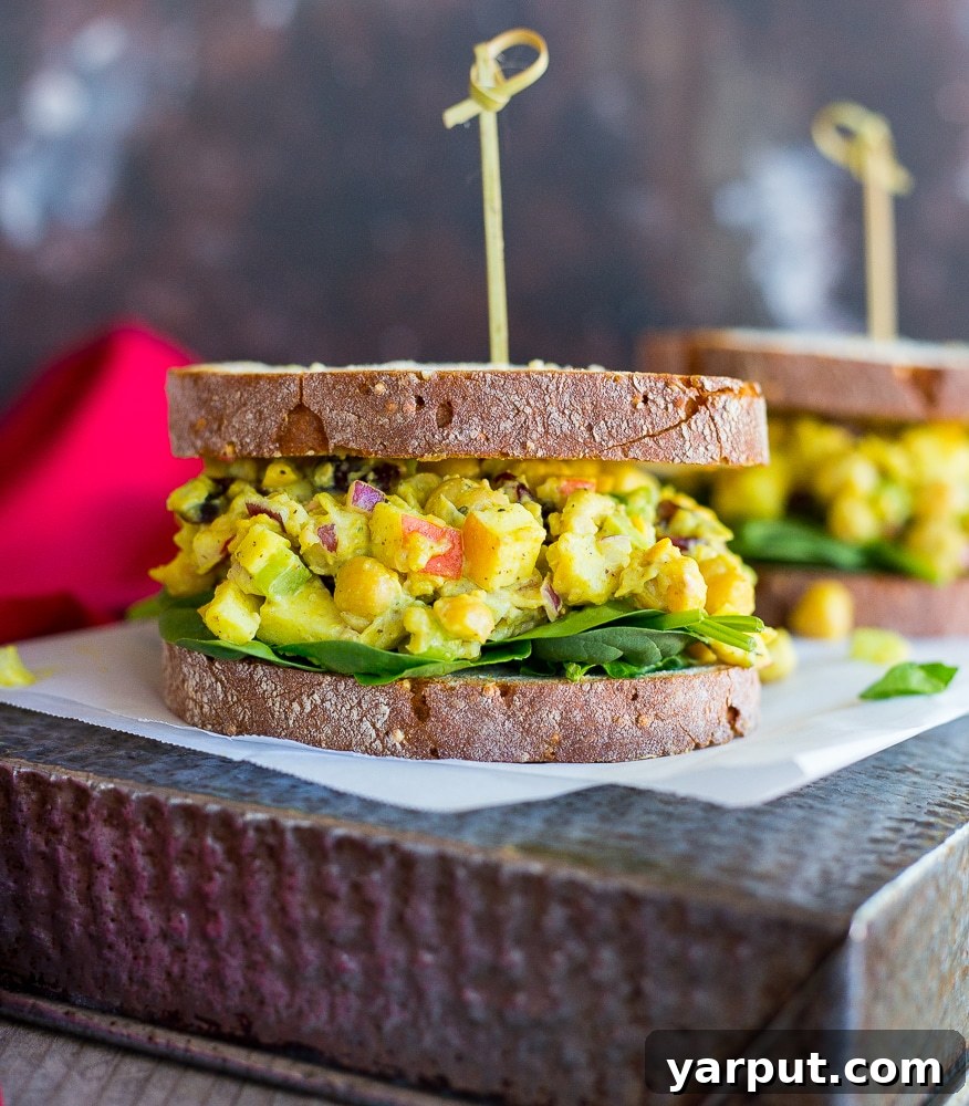 Golden Curry Chickpea Sandwiches 5 These Curried Chickpea Salad Sandwiches only take about 10 minutes to make and have the most amazing flavors! You will be eating them for lunch all winter long! {gluten free, vegan}