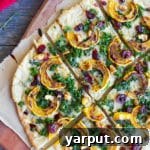 Delicata Squash, Kale and Parmesan Flatbread for holiday parties