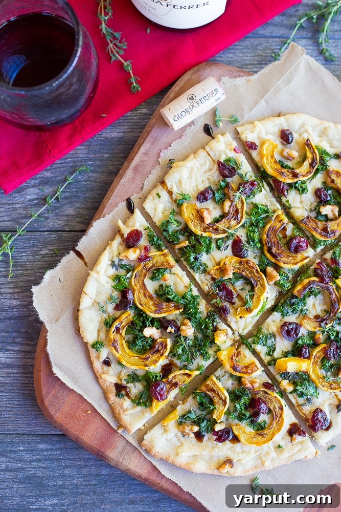 Roasted Delicata, Kale & Parmesan Flatbread 6 Holiday flatbread with roasted Delicata Squash, Kale, Parmesan, cranberries, and walnuts - a festive appetizer