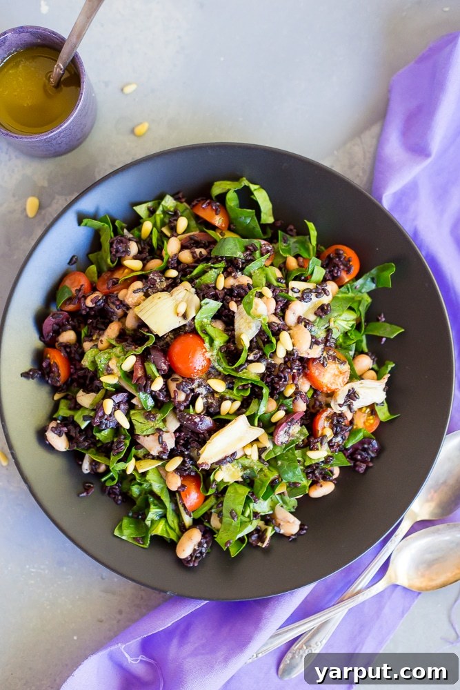 Mediterranean Black Rice Salad with Roasted Garlic Vinaigrette -0875