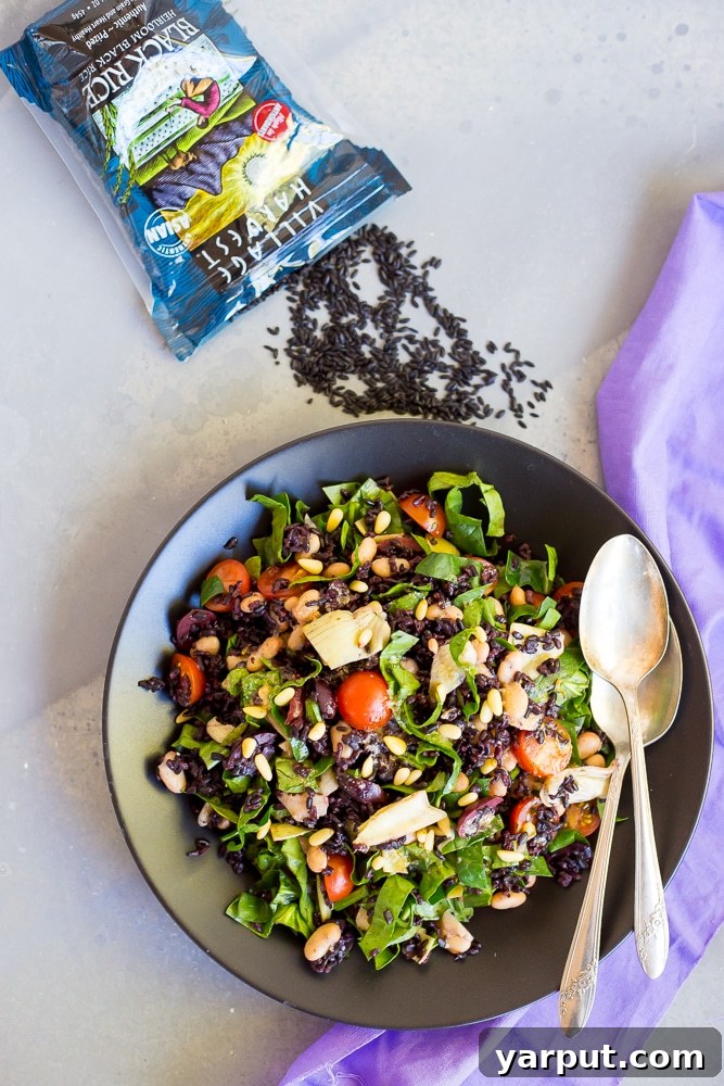 Mediterranean Forbidden Rice Salad with Roasted Garlic Vinaigrette 4 Mediterranean Black Rice Salad with Roasted Garlic Vinaigrette -0903