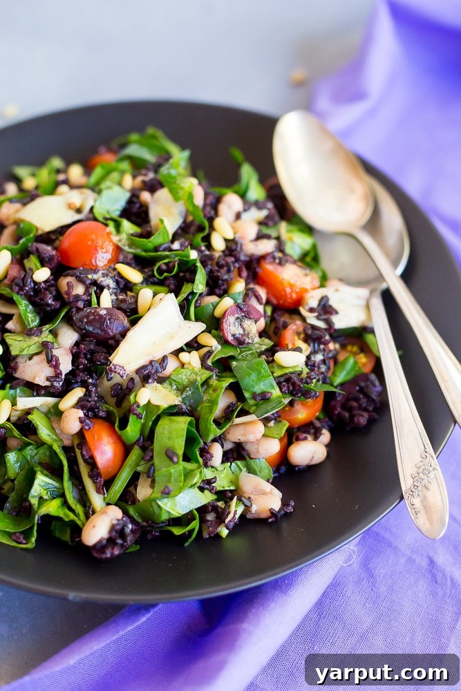 Mediterranean Forbidden Rice Salad with Roasted Garlic Vinaigrette 5 Mediterranean Black Rice Salad with Roasted Garlic Vinaigrette-0899