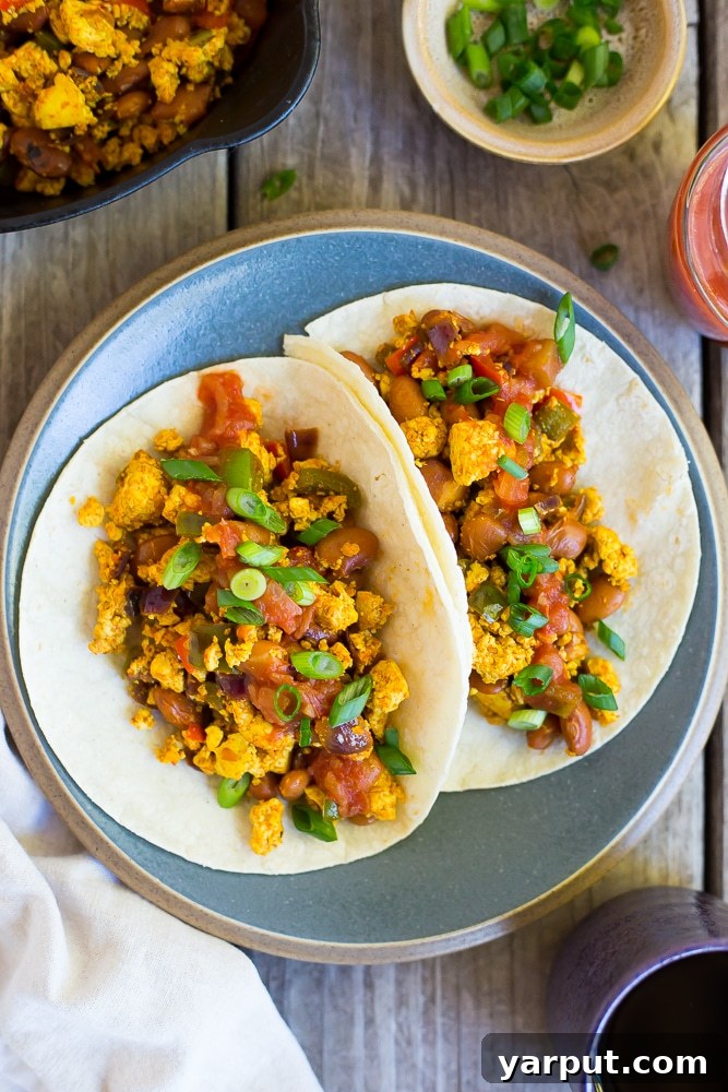 Zesty Southwest Tofu Breakfast Tacos 2 Satisfy your morning cravings with these flavorful Southwest Tofu Scramble Breakfast Tacos, a protein-packed vegan delight!