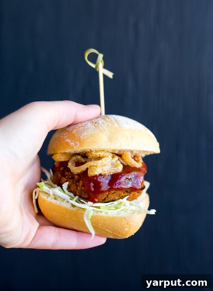 These Black Bean & Sweet Potato BBQ Sliders with Crispy Shallots are so delicious and flavorful! They are perfect for an appetizer or dinner! {gluten free, vegan}