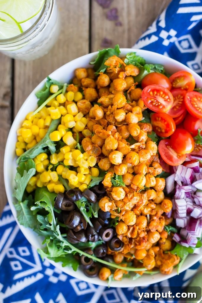Zesty Chickpea Taco Salad with Creamy Avocado Ranch 4 Creamy Avocado Ranch Dressing for Chickpea Taco Salad