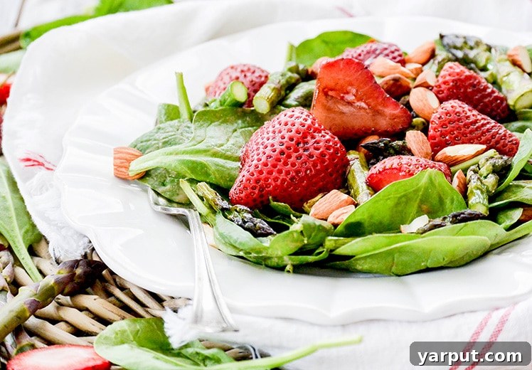 Spring's Freshest Flavors A Collection of Irresistible Salads 3 An array of spring salads, including roasted strawberry and asparagus, and vibrant root vegetable options.