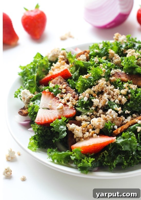 Spring's Freshest Flavors A Collection of Irresistible Salads 4 A collection of colorful spring salads, from strawberry kale to vibrant rainbow quinoa.