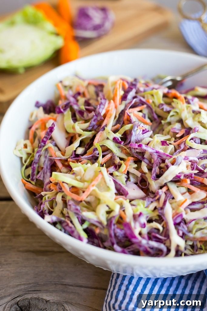 Velvety Greek Yogurt Coleslaw Without Mayo 3 Creamy Greek Yogurt Coleslaw, Mayo Free Serving