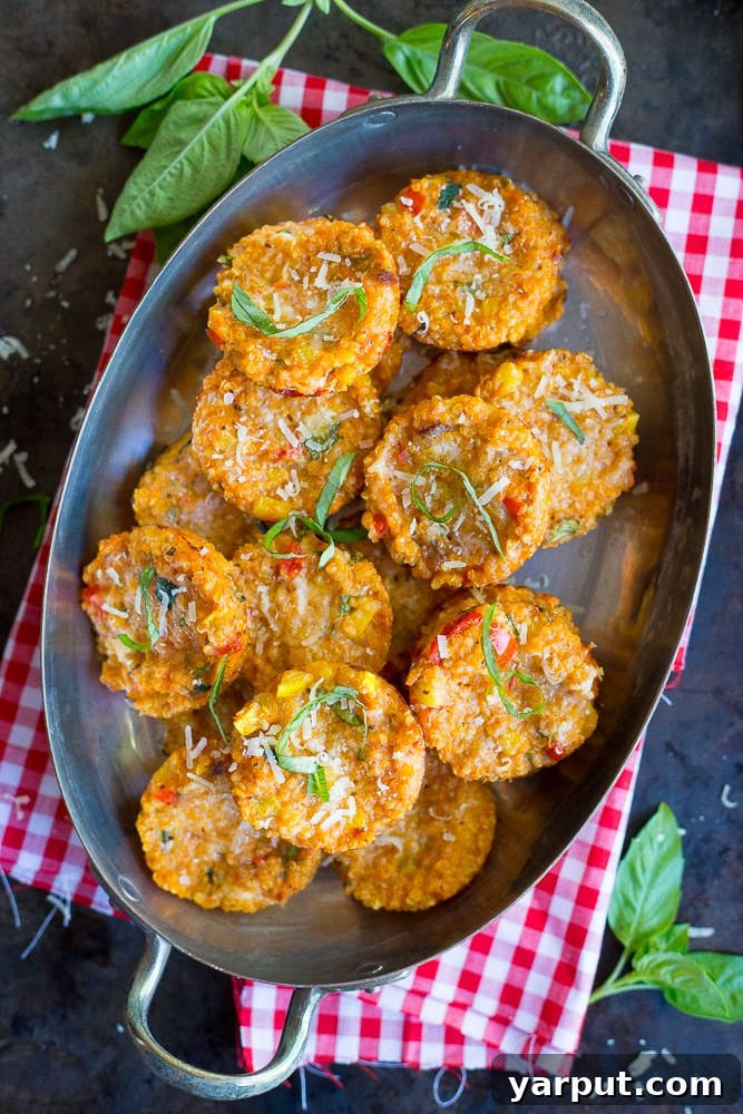 Vibrant Summer Quinoa Pizza Poppers 5 Healthy and delicious Quinoa Pizza Bites with Summer Vegetables, perfect for a gluten-free snack or light meal.