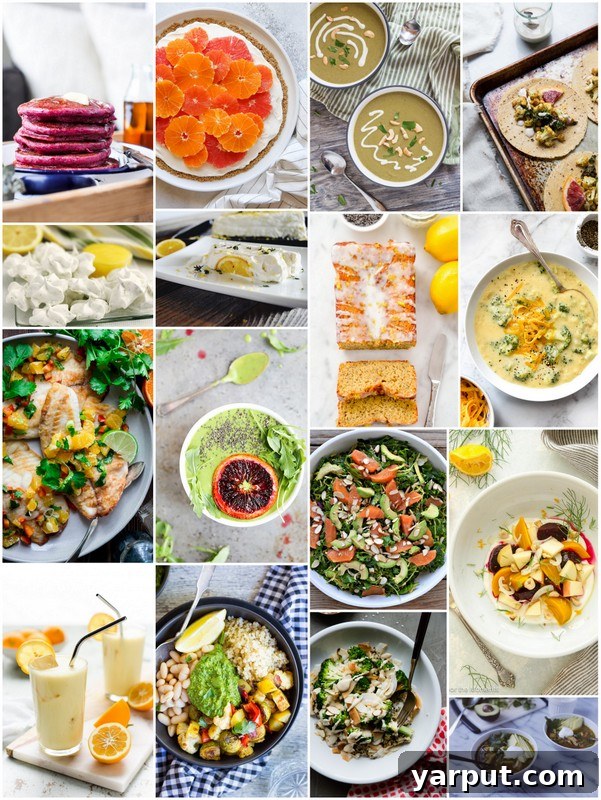 Emerald Pesto & Roasted Veggie Bowls 7 A vibrant graphic showcasing various February seasonal recipes.