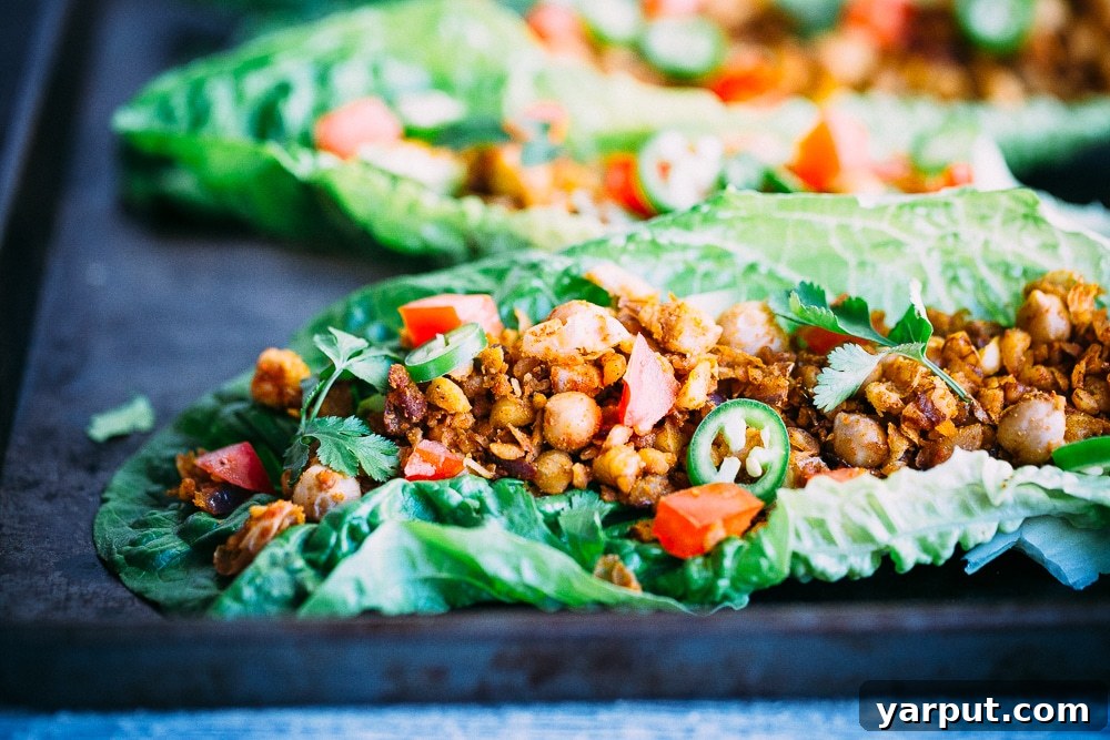 Healthy Taco Chickpea Lettuce Wraps - Ready to Serve