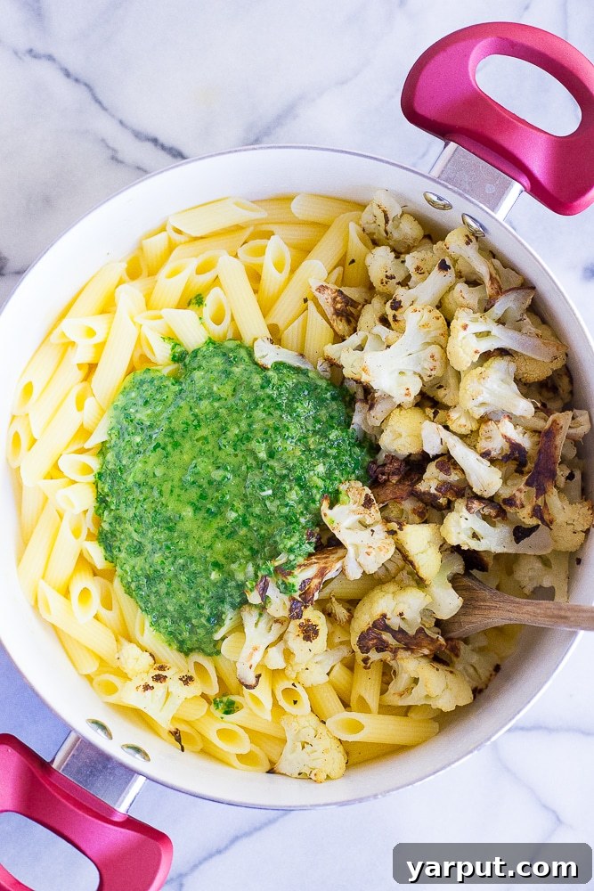 Quick Roasted Cauliflower Pasta with Zesty Lemon Chimichurri 3 This fresh and flavorful pasta only takes 30 minutes to make! It's a quick, easy and delicious weeknight dinner recipe! Vegan and gluten free!