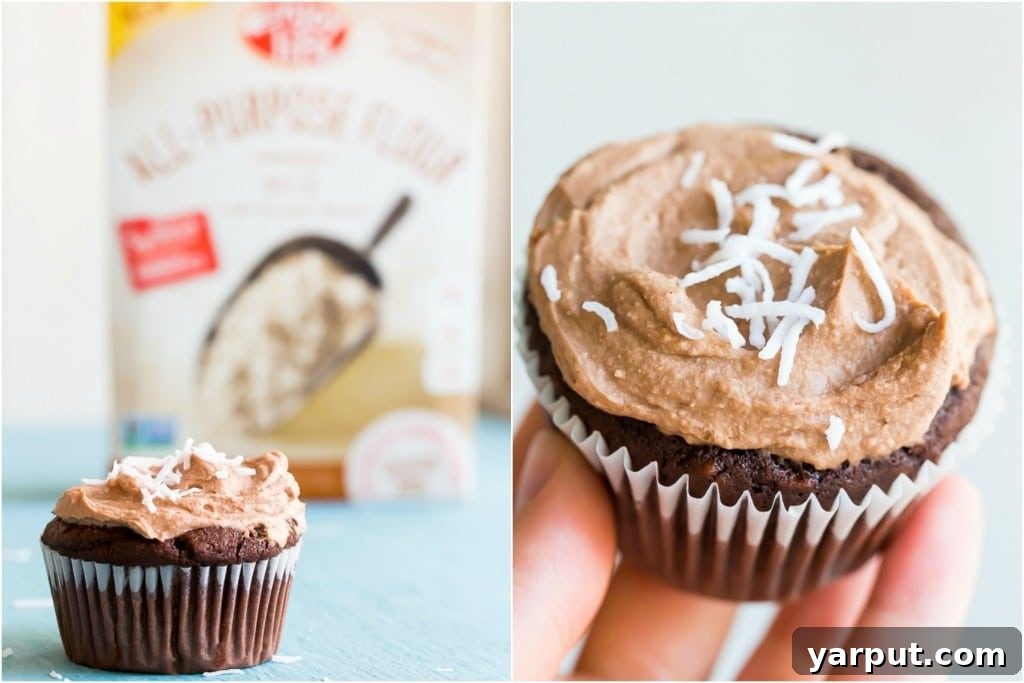 Decadent Vegan Gluten-Free Chocolate Coconut Cupcakes with Silky Chocolate Whipped Cream 7 Delicious Chocolate Coconut Cupcakes with Chocolate Whipped Cream, a perfect gluten-free and vegan dessert for any celebration.