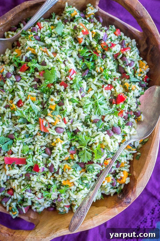 55 Refreshing & Healthy Summer Sides 27 Green Rice with Black Beans and Sweet Potato, a flavorful and wholesome grain side