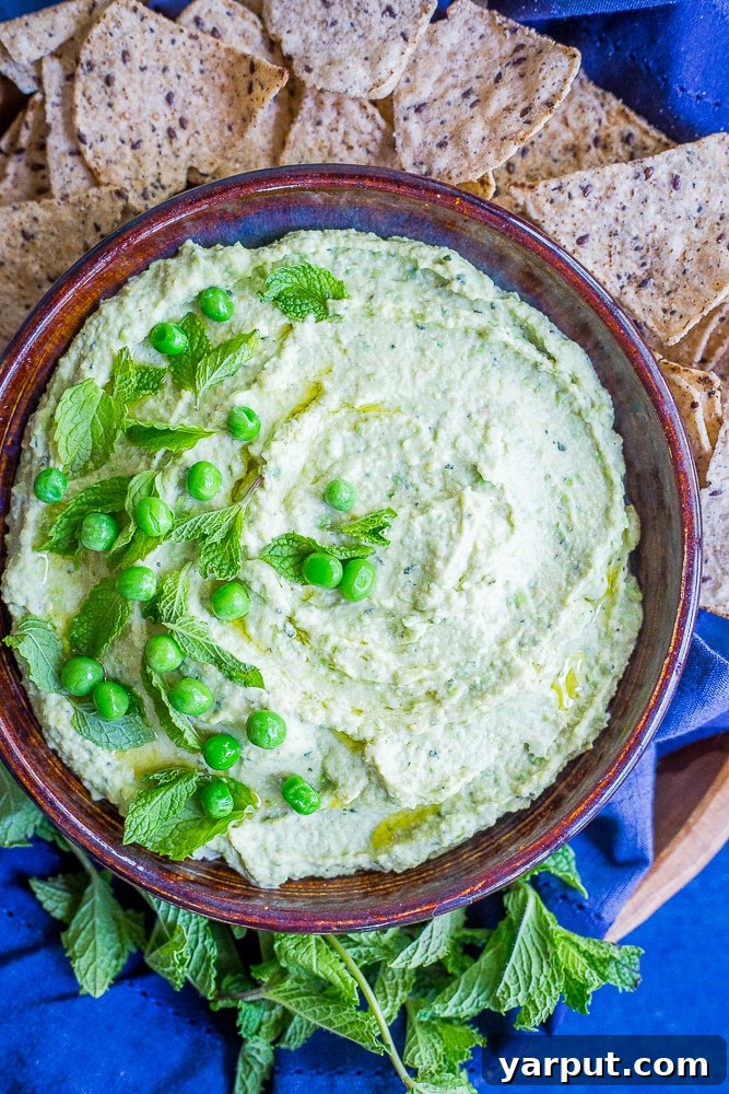55 Refreshing & Healthy Summer Sides 37 Minty Sweet Pea Hummus, a fresh and vibrant green dip
