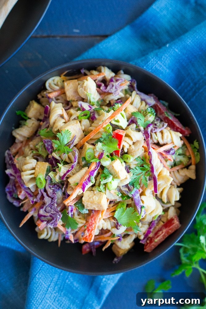 55 Refreshing & Healthy Summer Sides 30 Asian Peanut Pasta Salad with Tofu, a savory and satisfying summer dish