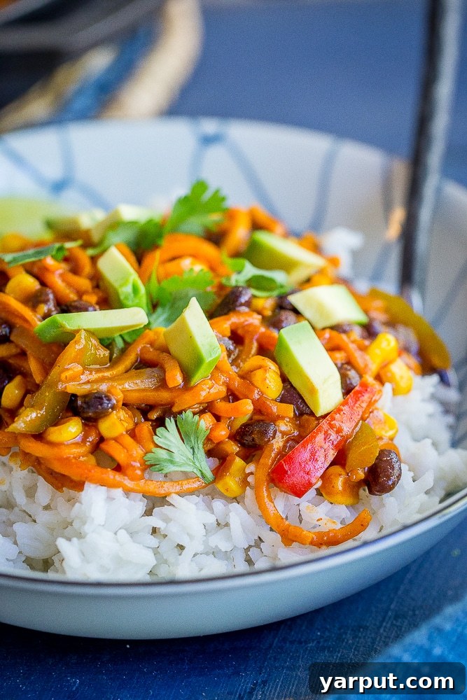 Sweet Potato Noodle Enchilada Bowls - These delicious bowls can be made as a quick and easy dinner or a meal prep lunch! Vegetarian/Vegan/Gluten Free/Dinner/Meal Prep