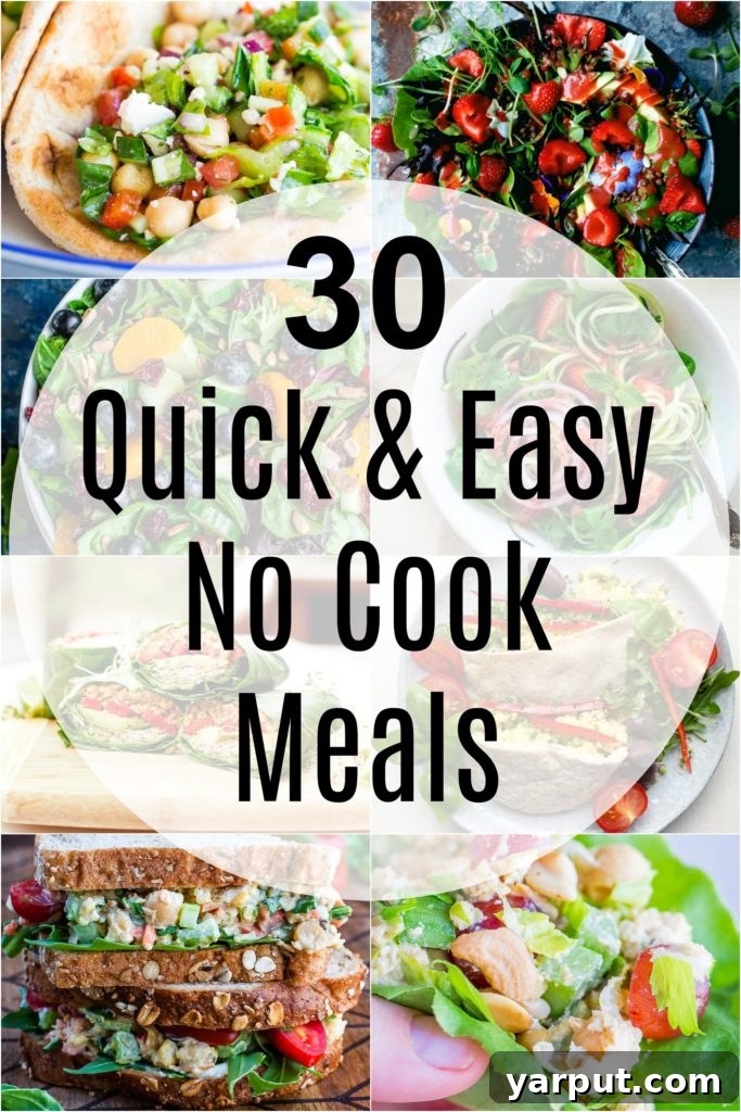 Fast & Fresh 30 No-Cook Meals 2 30 Quick and Easy No Cook Meals - Tons of delicious no cook meals to enjoy all summer long! All vegetarian with lots of gluten free and vegan options too.