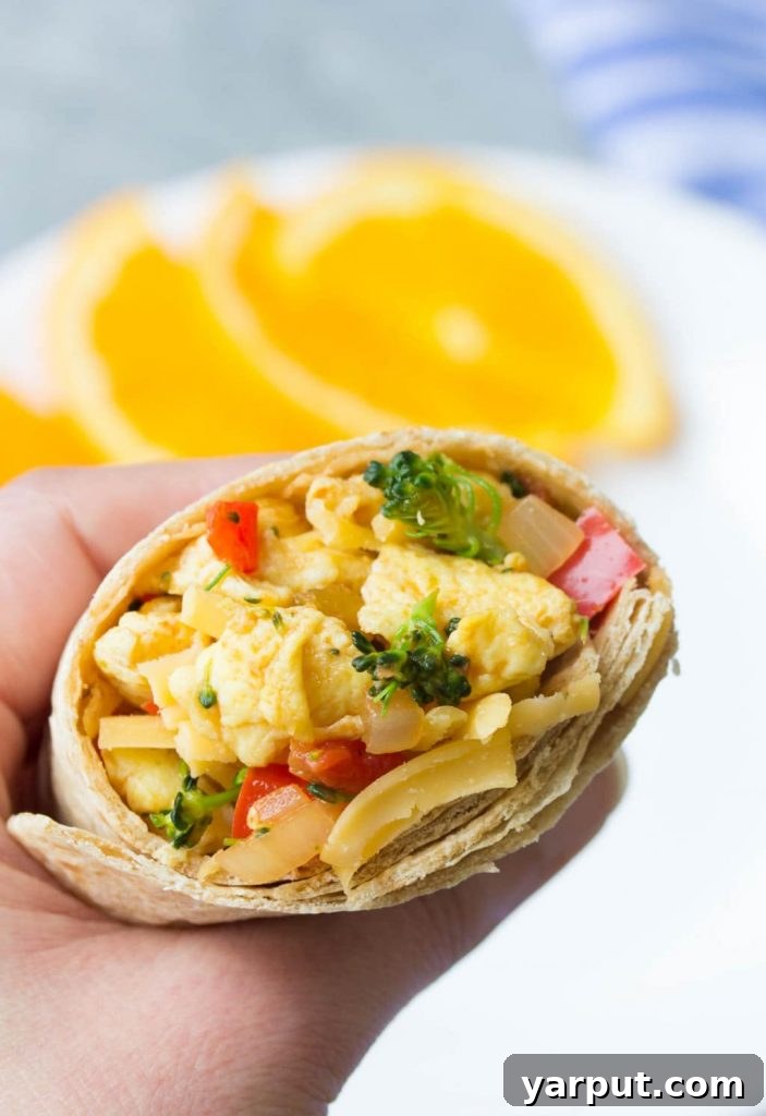 Freezer Vegetable Breakfast Burritos - hearty, savory, and perfect for quick reheat meals on busy mornings.