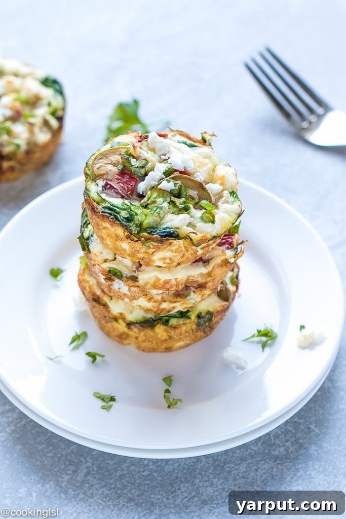 Mediterranean Egg White Breakfast Cups - light, savory, and protein-packed for make-ahead convenience.