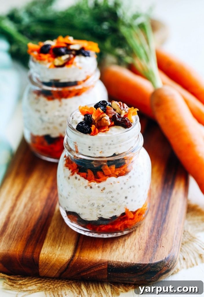 Overnight Carrot Cake Chia Oats - a healthy and delicious twist on classic carrot cake for breakfast.