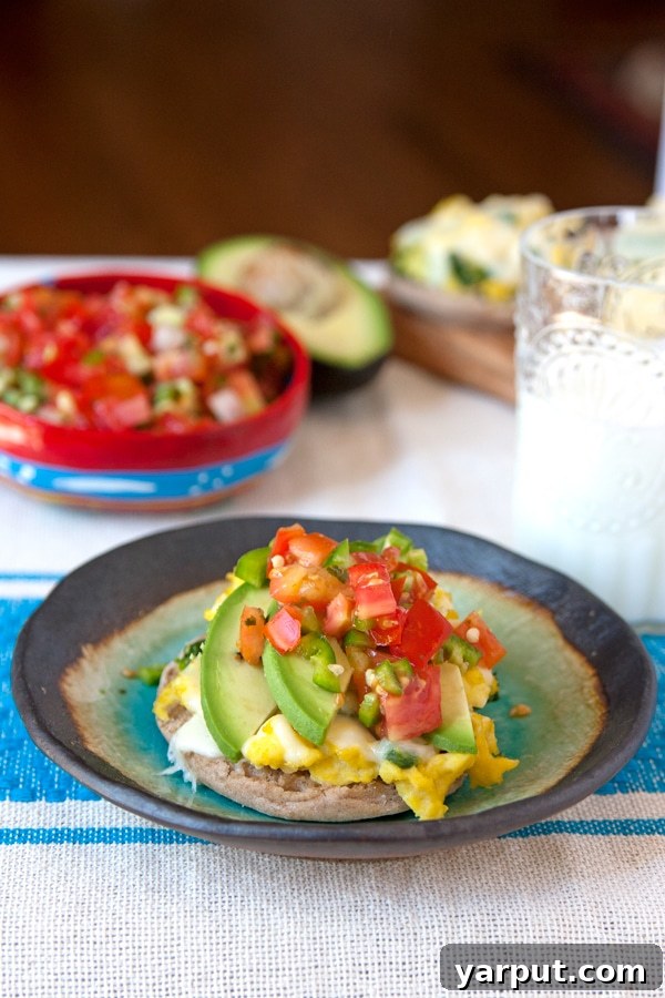 Southwest Veggie Breakfast Pizzas - savory, flavorful, and perfect for make-ahead breakfast or brunch.
