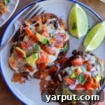 Black Bean Roasted Sweet Potatoes recipe card image