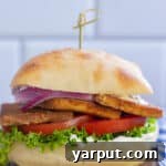 Vegetarian BLT Sandwich on a cutting board