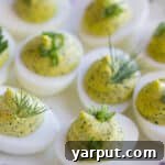 Green Goddess Deviled Eggs on a plate