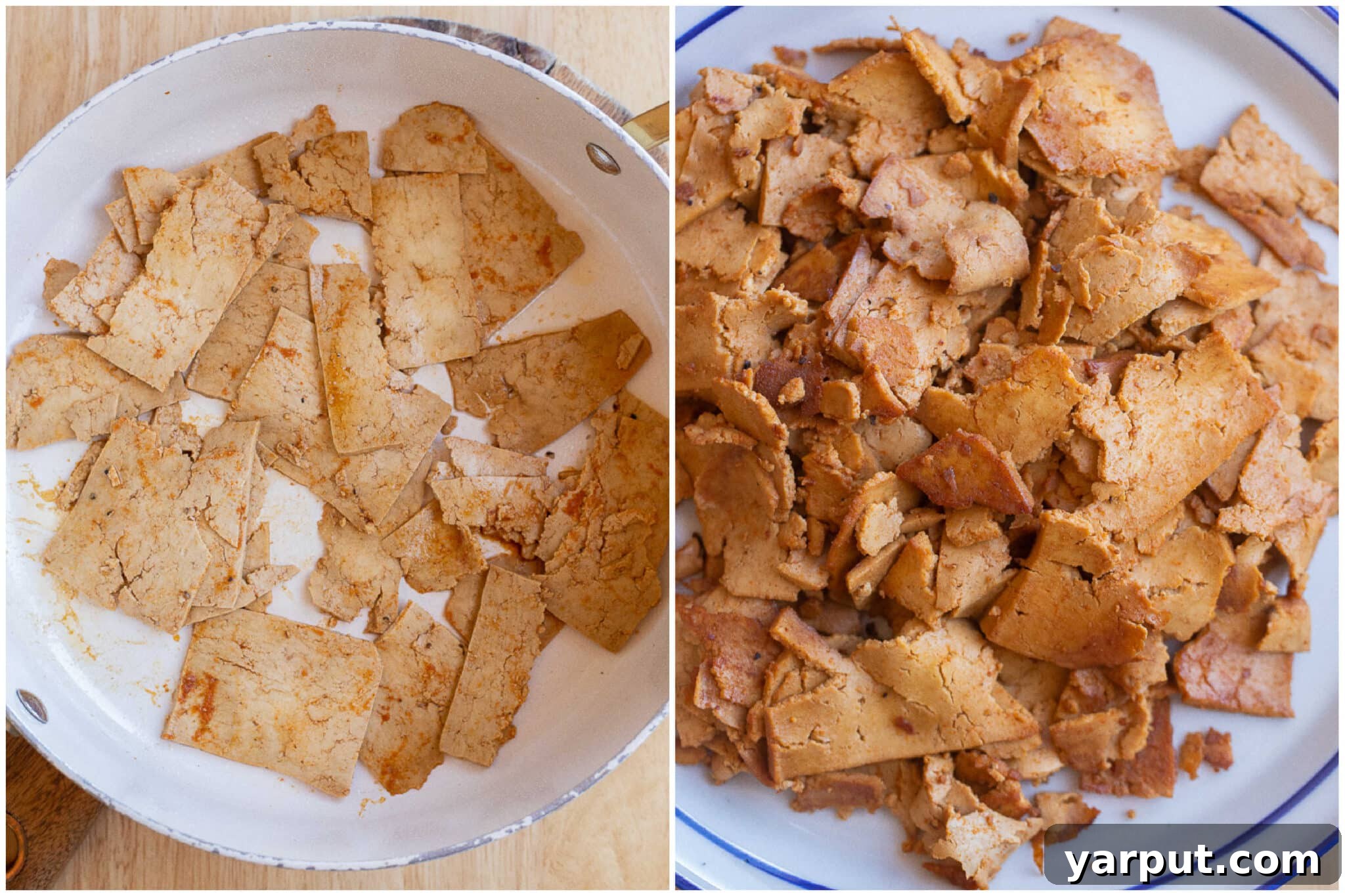 tofu lunch meat before and after it has been cooked