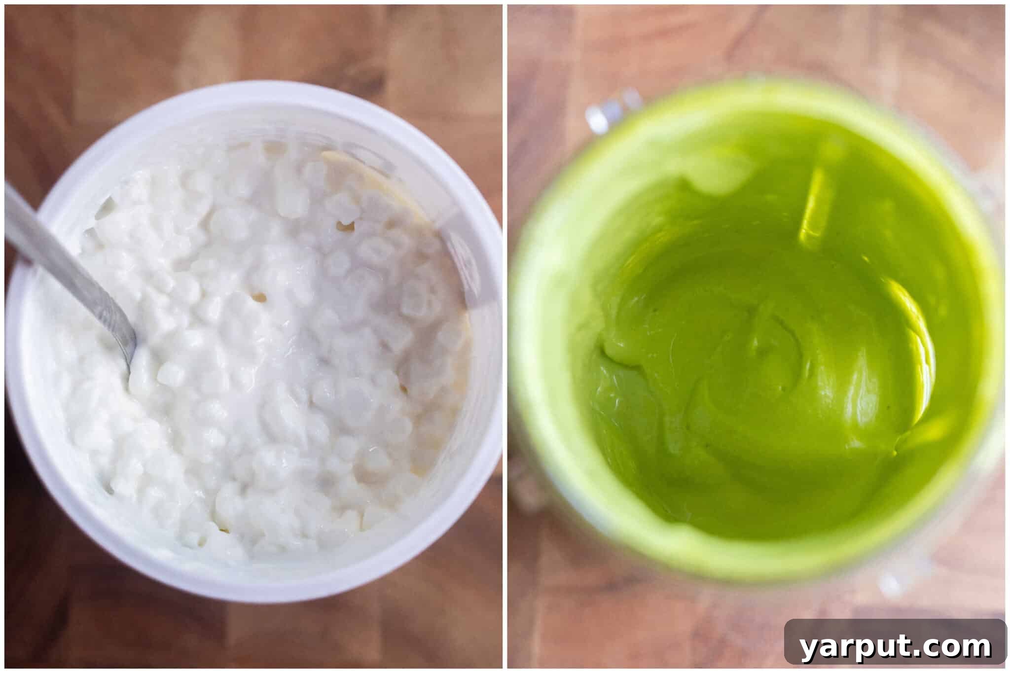 Creamy lemon basil sauce made using cottage cheese