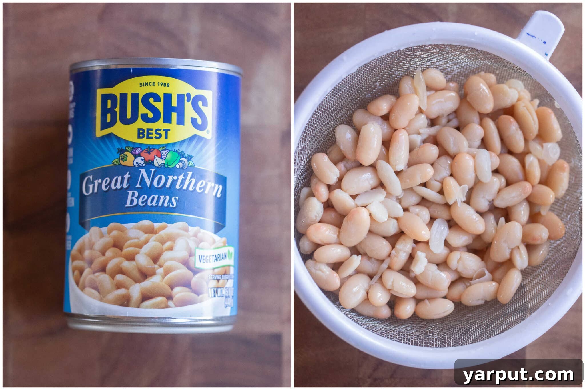 can of white beans drained